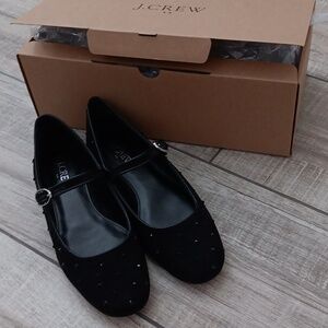 J.CREW..RHINESTONE MARY JANE FLATS..SIZE 6.5